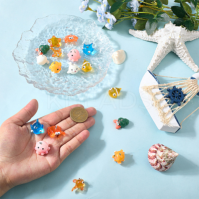 20Pcs 10 Styles Ocean Theme Resin Pendants RESI-SC0006-39-1