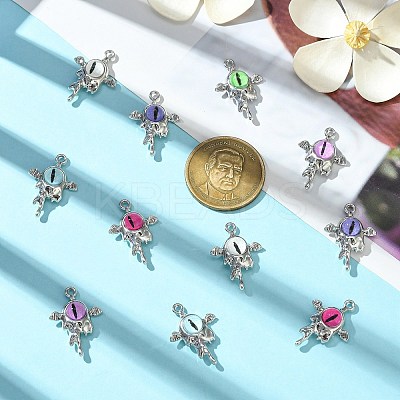 12Pcs 6 Colors Evil Eye Resin Pendants RESI-CJ0004-02-1