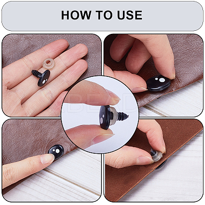 100 Sets 5 Style Oval Plastic Craft Safety Screw Noses DOLL-GF0001-03-1