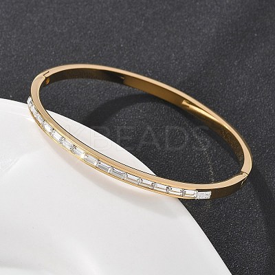 304 Stainless Steel Rhinestone Bangles for Women BJEW-Z092-08G-1