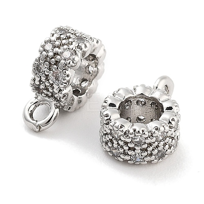 Brass with Cubic Zirconia Pendants KK-P271-07P-1