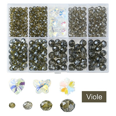 DIY Rondelle Glass Beads & Glass Rhinestone Jewelry Making Finding Kit DIY-YW0009-27-1