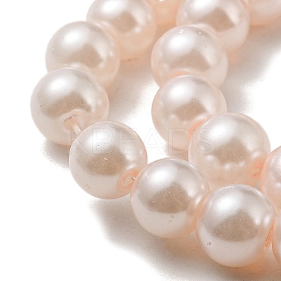 (Defective Closeout Sale: Fading) Baking Paint Pearlized Glass Pearl Round Bead Strands LS-HY-XCP0001-12-1