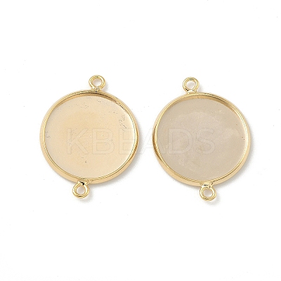 Flat Round Brass Connector Cabochon Settings KK-K414-13B-G-1