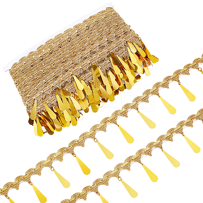 Ethnic Style Sparkle Polyester Ribbon OCOR-WH0077-02-1