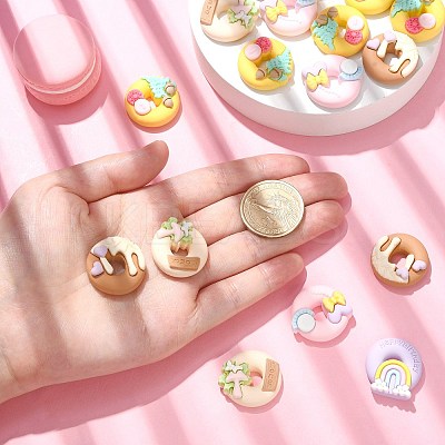 50Pcs 5 Styles Opaque Resin Cabochons RESI-CJ0002-84-1