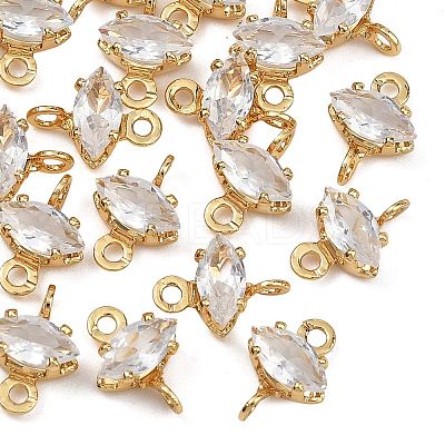 SHEGRACE Brass Pave Cubic Zirconia Horse Eye Connector Charms XGRQ2O424-436A-G-1