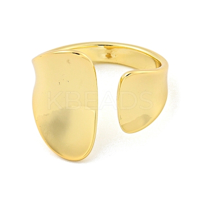 Brass Open Cuff Ring for Women AJEW-U003-07G-1