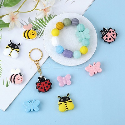 10Pcs 10 Styles Silicone Focal Beads SIL-SZ0002-29-1