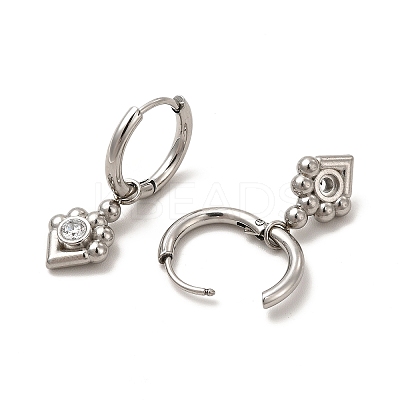 Crystal Rhinestone Rhombus Dangle Stud Earrings EJEW-P219-22P-1