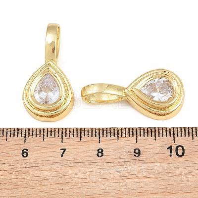 Brass Pave Clear Cubic Zirconia Pendants KK-CBA56EF-35B-G-02-1