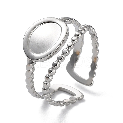 Non-Tarnish 304 Stainless Steel Open Cuff Ring Components STAS-M323-58P-1