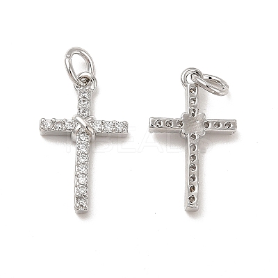 Brass Micro Pave Cubic Zirconia Pendants KK-E068-VB251-1