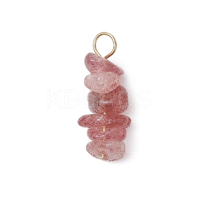 10Pcs 5 Colors 12 Constellation Natural Aquamarine & Citrine & Rose Quartz & Strawberry Quartz & Black Tourmaline Pendants PALLOY-JF02839-01-1