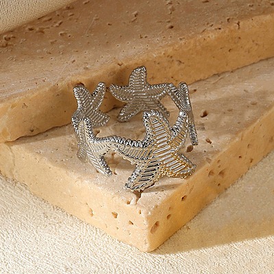 304 Stainless Steel Open Cuff Rings for Women LS-RJEW-U060-01A-P-1