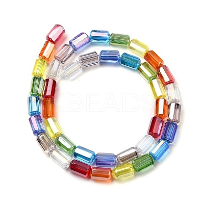 Electroplate Transparent Gradient Color Glass Beads Strands GLAA-F131-02-1