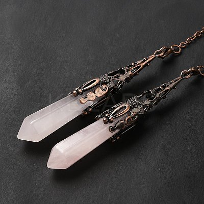 Natural Rose Quartz Dowsing Pendulum Big Pendants G-H285-06R-22-1