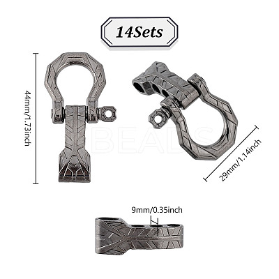 14 Sets Adjustable Alloy Screw Pin Shackle FIND-GA0004-98-1