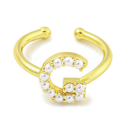 Rack Plating Brass Open Cuff Rings for Women RJEW-F162-01G-G-1