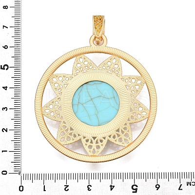 Rack Plating Alloy with Resin Big Pendants PALLOY-T090-34G-1