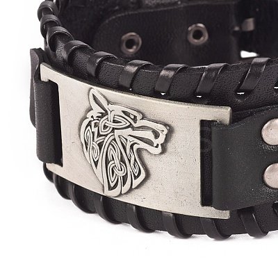Full Grain Leather Cord Bracelets BJEW-G620-B01-1