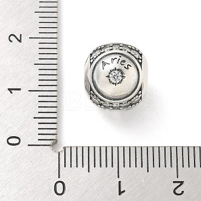 Brass Clear Cubic Zirconia European Beads LS-FIND-M049-01AS-06-1