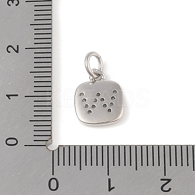 Rack Plating Brass Micro Pave CLear Cubic Zirconia Charms KK-E110-14P-W-1
