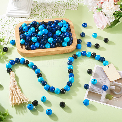 240Pcs 6 Colors Natural Wooden Beads WOOD-TA0002-74C-1