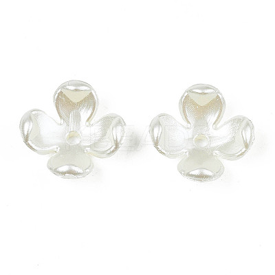 4-Petal ABS Plastic Imitation Pearl Bead Caps LS-X-OACR-S020-31-1