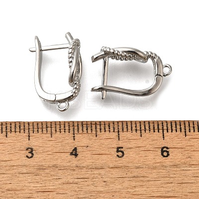 Rack Plating Brass Hoop Earring Findings EJEW-H143-06P-1