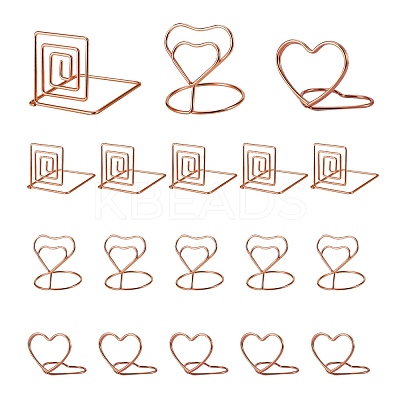 18Pcs 3 Style Carbon Steel Place Card Holders AJEW-SZ0001-80RG-1
