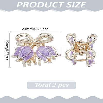 2Pcs Zinc Alloy Claw Hair Clips OHAR-LP0002-13C-1