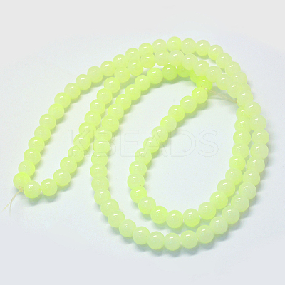 Baking Paint Imitation Jade Glass Round Bead Strands DGLA-Q021-4mm-21-1