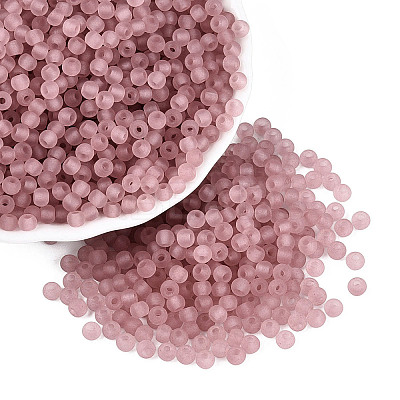 FGB Frosted Transparent Glass Seed Beads SEED-N013-02A-06-1