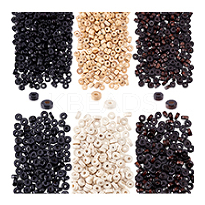 2400Pcs 6 Colors Natural Wood Beads WOOD-PH0003-29-1