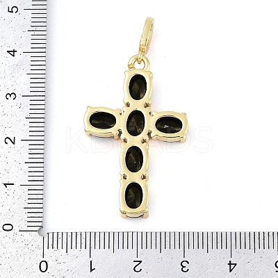 Rack Plating Brass Cubic Zirconia European Dangle Charms KK-P287-47G-1