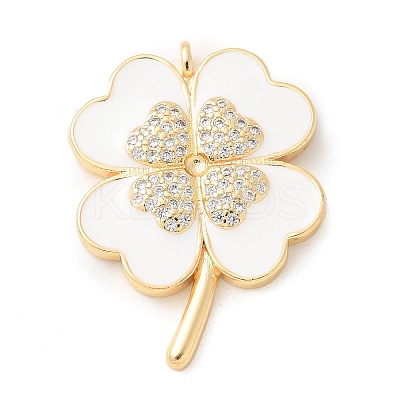 Brass Micro Pave Cubic Zirconia Pendants KK-U053-25G-1