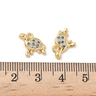 Brass Micro Pave Cubic Zirconia Charms KK-C099-01G-G-1