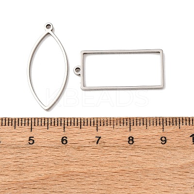10Pcs 201 Stainless Steel Open Back Bezel Pendant Sets STAS-B101-06B-P-1