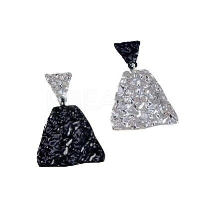 Alloy Triangle with Trapezoid Dangle Stud Earrings FS-WGE86CF-01-1