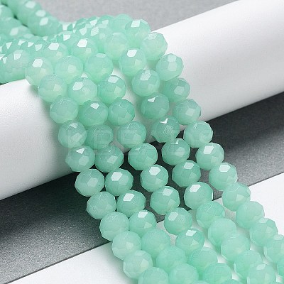 Baking Paint Imitation Jade Glass Bead Strands DGLA-A034-J10mm-A22-1