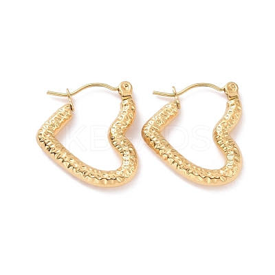 Ion Plating(IP) 304 Stainless Steel Heart Hoop Earrings for Women EJEW-G293-25G-1