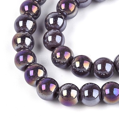 Electroplate Opaque Glass Beads Strands LS-GLAA-T032-P6mm-AB15-1