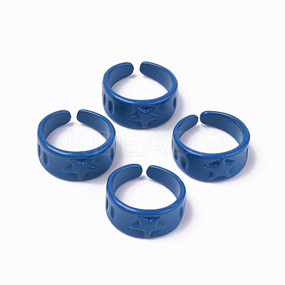 Spray Painted Alloy Cuff Rings RJEW-T011-30A-RS-1
