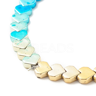 Synthetic Hematite Heart Beaded Stretch Bracelet BJEW-JB07721-02-1
