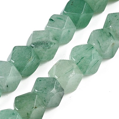Natural Green Aventurine Star Cut Round Beads Strands G-T138-38-1