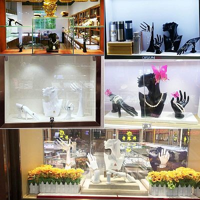 Resin Jewelry Bracelet Display Stands BDIS-WH0005-02-1