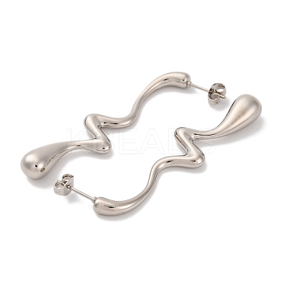 Teardrop 304 Stainless Steel Stud Earrings for Women EJEW-K278-23P-1
