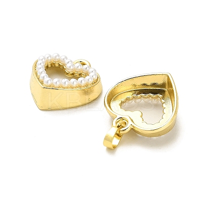 Rack Plating Brass with Plastic Pearl Pendants KK-L210-009G-1