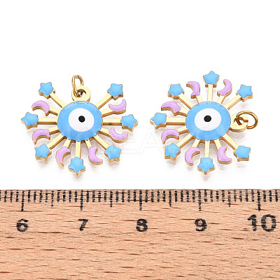 304 Stainless Steel Enamel Pendants STAS-N115-19A-G-1